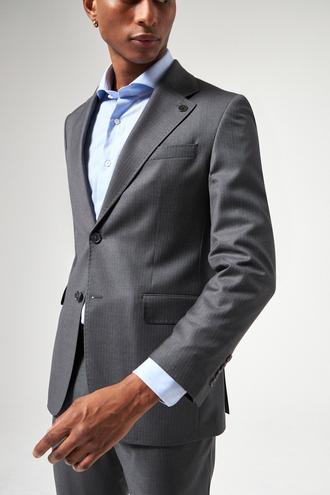 Damat Regular Fit Antrasit Çizgili Takım Elbise - 8682365080082 | Damat Tween