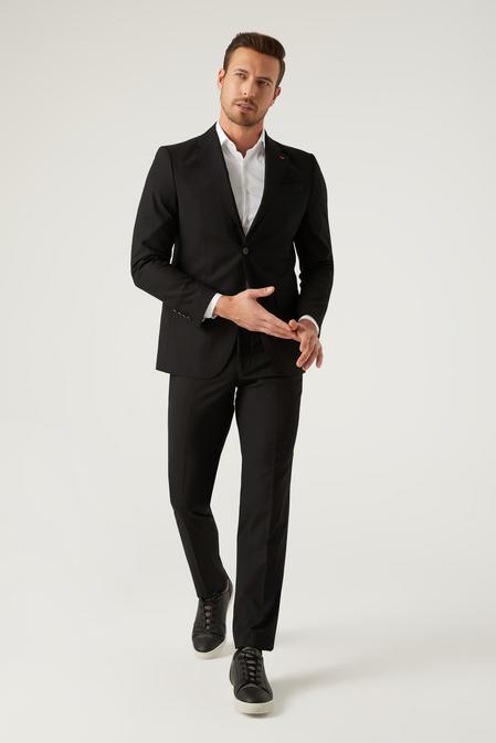 Ds Damat Slim Fit Siyah Düz Takım Elbise - 8682445712841 | D'S Damat