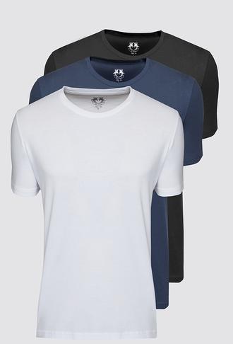 Ds Damat Slim Fit Standart 3'lü T-shirt - 6725695022574 | D'S Damat
