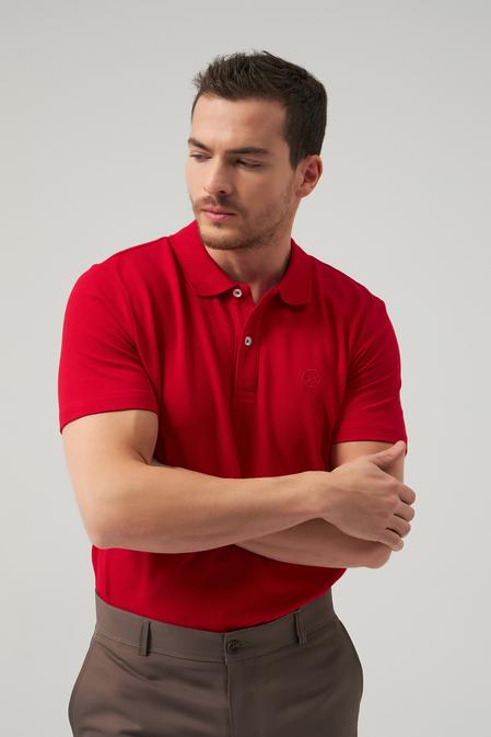 Ds Damat Regular Fit Kırmızı %100 Pamuk Polo Yaka T-shirt - 6725695039961 | D'S Damat