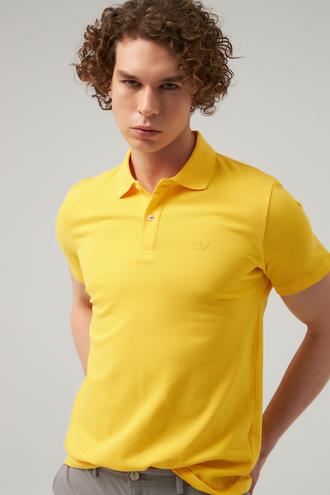 Ds Damat Regular Fit Sarı %100 Pamuk Polo Yaka T-shirt - 6725695044224 | D'S Damat