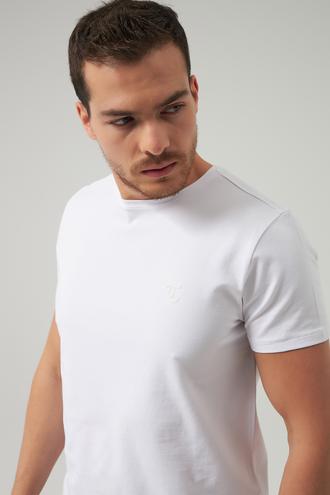 Twn Slim Fit Beyaz Baskılı T-shirt - 8682445926682 | D'S Damat