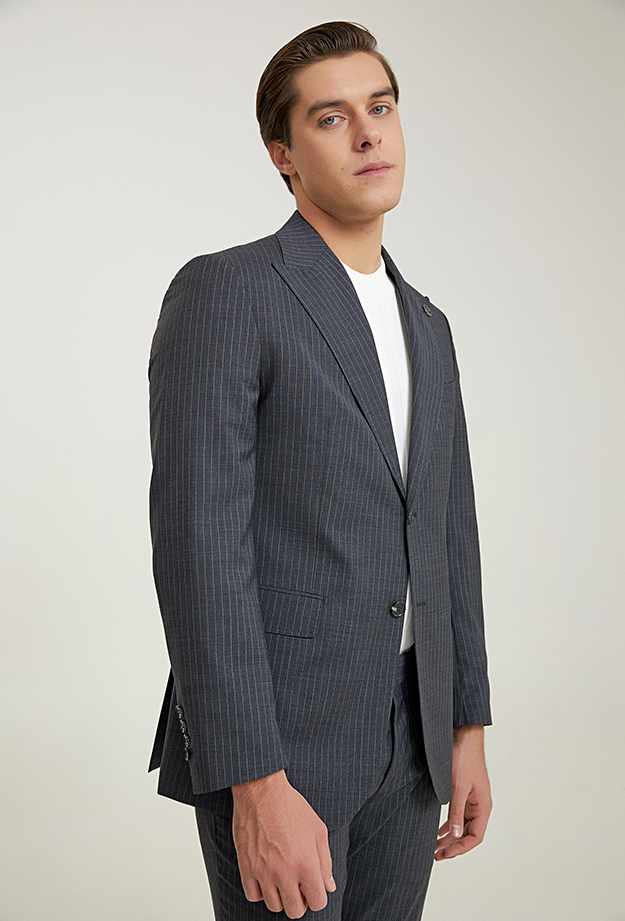 Damat Tween Damat Regular Fit Antrasit Çizgili %100 Yün Takim Elbise. 1