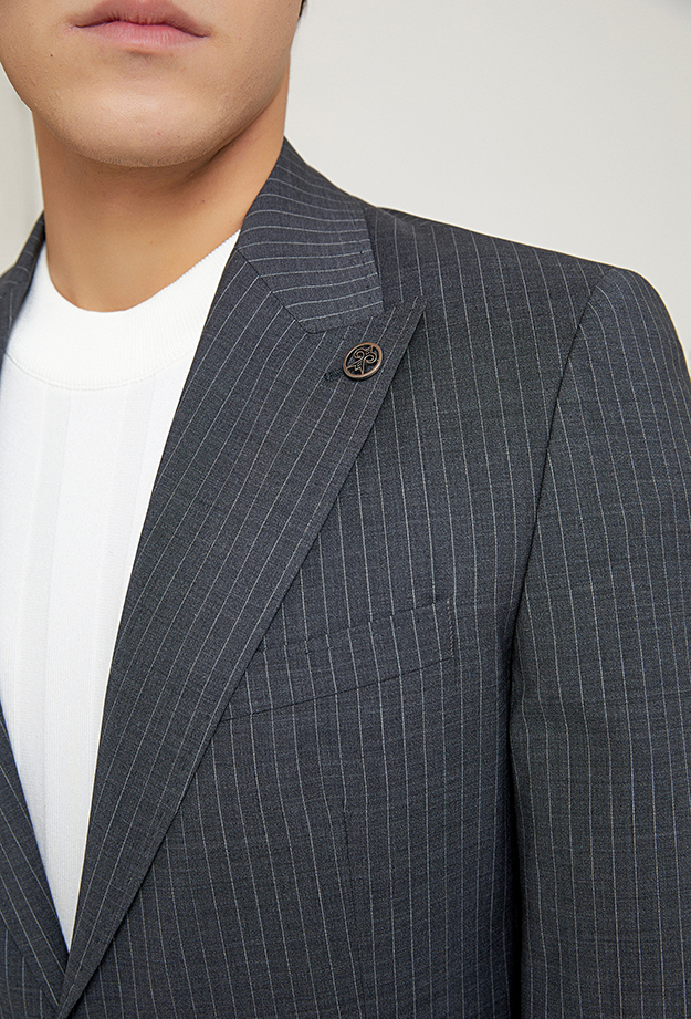 Damat Tween Damat Regular Fit Antrasit Çizgili %100 Yün Takim Elbise. 4