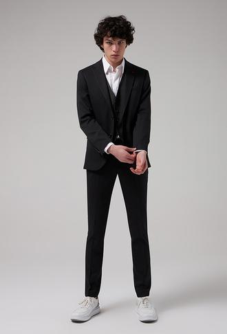 Ds Damat Slim Fit Siyah Düz Kombinli Takım Elbise - 8683578003073 | D'S Damat