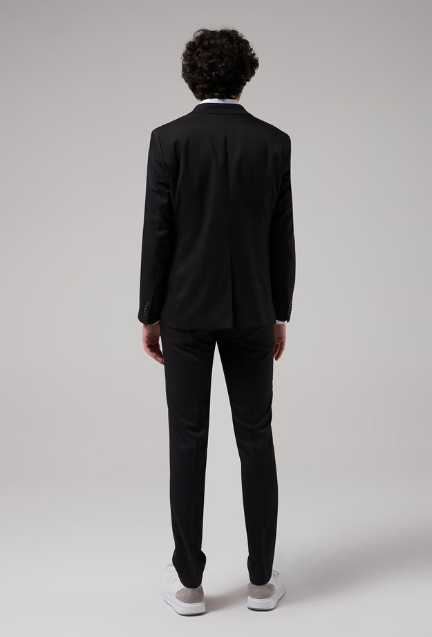 Ds Damat Slim Fit Siyah Düz Kombinli Takım Elbise