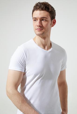 Ds Damat Slim Fit Beyaz T-shirt - 8682060252203 | D'S Damat