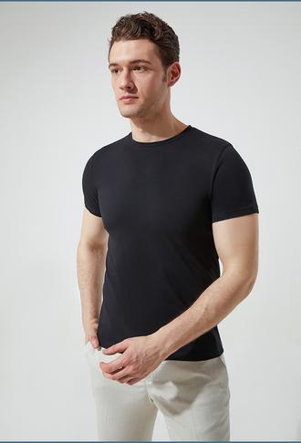 Ds Damat Slim Fit Siyah T-shirt - 8682060252234 | D'S Damat