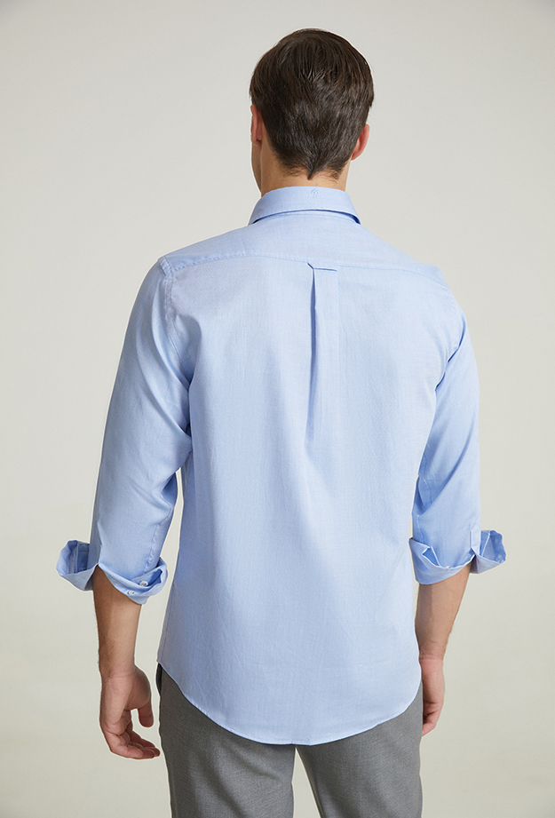 Damat Tween Damat Comfort Mavi Düz %100 Pamuk Gömlek. 3