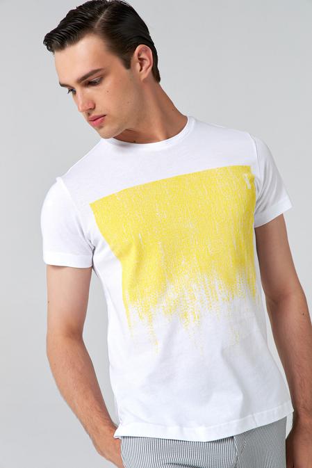Twn Slim Fit Beyaz Baskılı T-shirt - 8682445812022 | D'S Damat