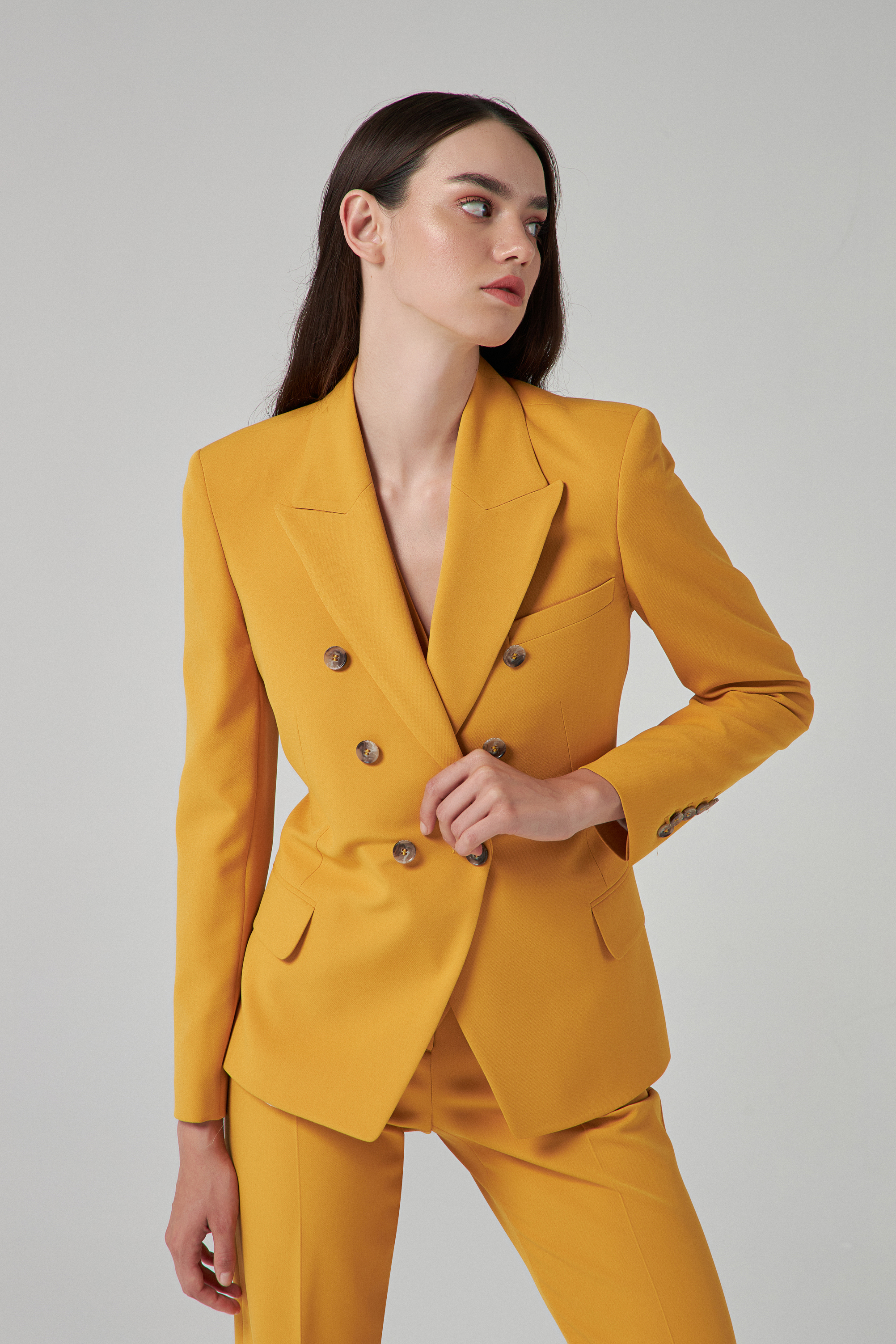 Damat Tween Damat Slim Fit Sarı Takim Elbise Yelekli. 1