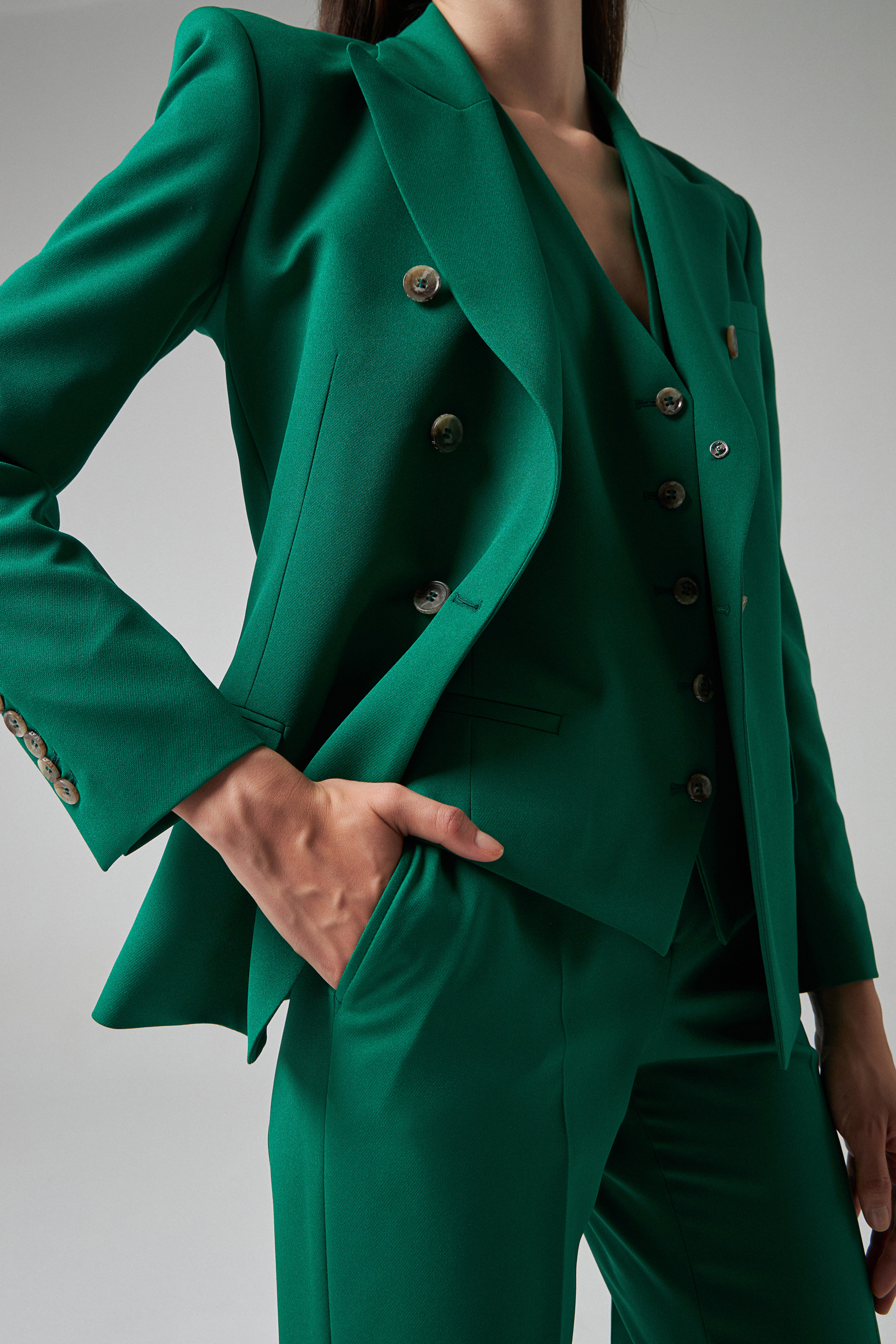 Damat Tween Damat Slim Fit Yeşil Takim Elbise Yelekli. 4