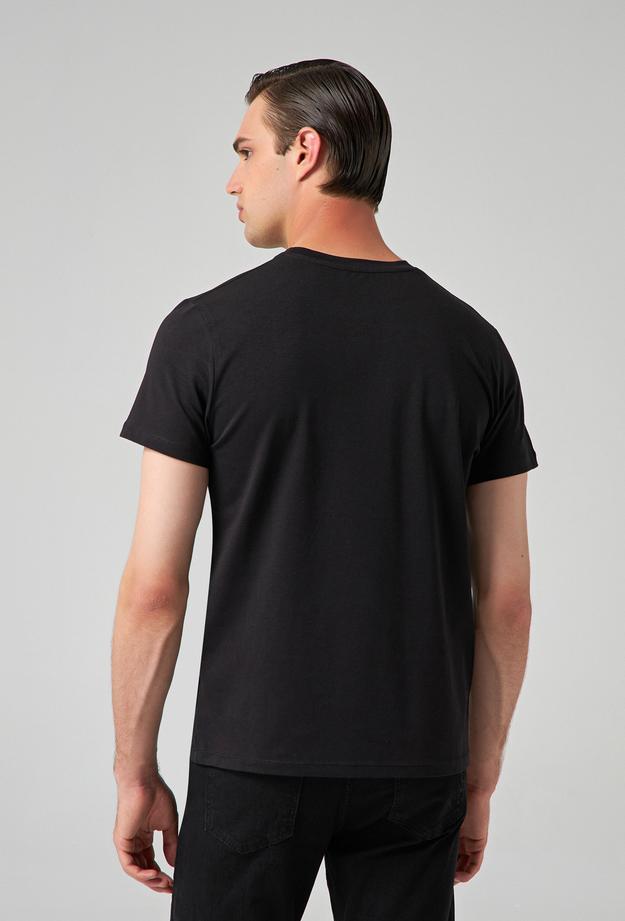 Twn Slim Fit Siyah Baskılı T-shirt