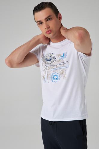 Ds Damat Regular Fit Beyaz Baskılı T-shirt - 8682445813616 | D'S Damat