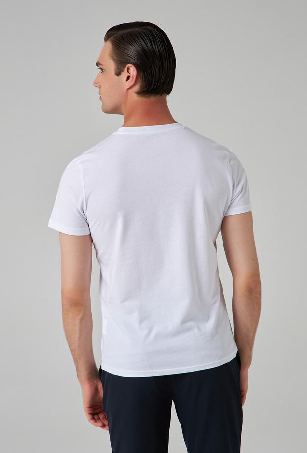 Ds Damat Regular Fit Beyaz Baskılı T-shirt