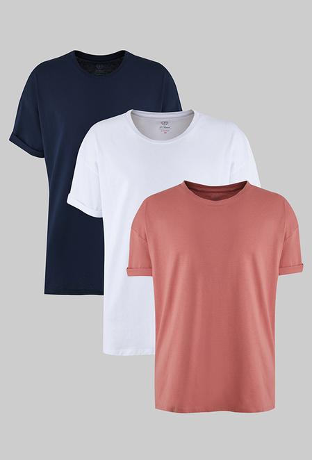 Ds Damat Oversize Standart 3'lü T-shirt - 8683578008306 | D'S Damat
