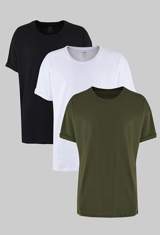 Ds Damat Oversize Standart 3'lü T-shirt - 8683578008290 | D'S Damat