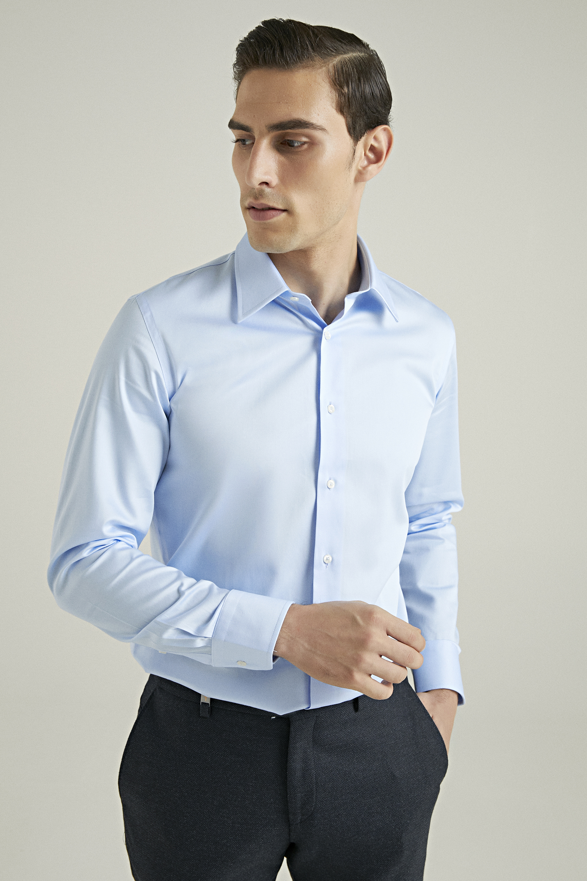 Damat Tween Damat Slim Fit Açık Mavi %100 Pamuk Gömlek. 1