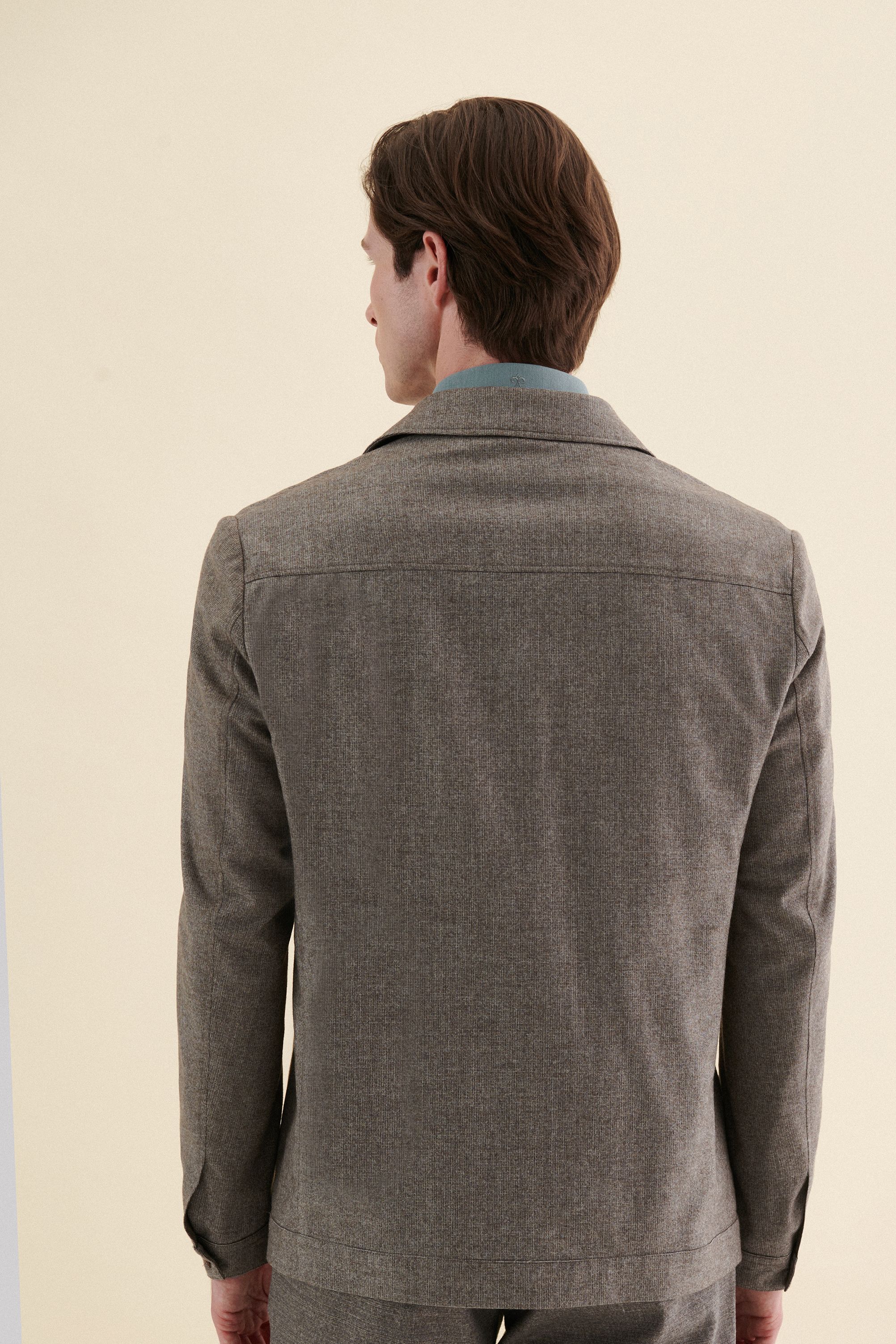 Damat Tween Damat Comfort Kahverengi Düz %100 Yün Kumaş Ceket. 4