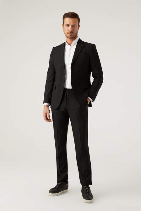 Ds Damat Slim Fit Siyah Düz Takım Elbise - 8682445878080 | D'S Damat