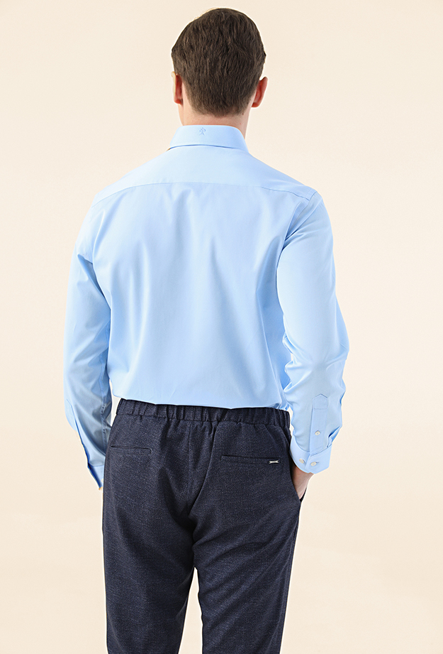 Damat Tween Damat Comfort Açık Mavi Düz Gömlek. 4 Damat Tween Damat Comfort Açık Mavi Düz Gömlek. 4