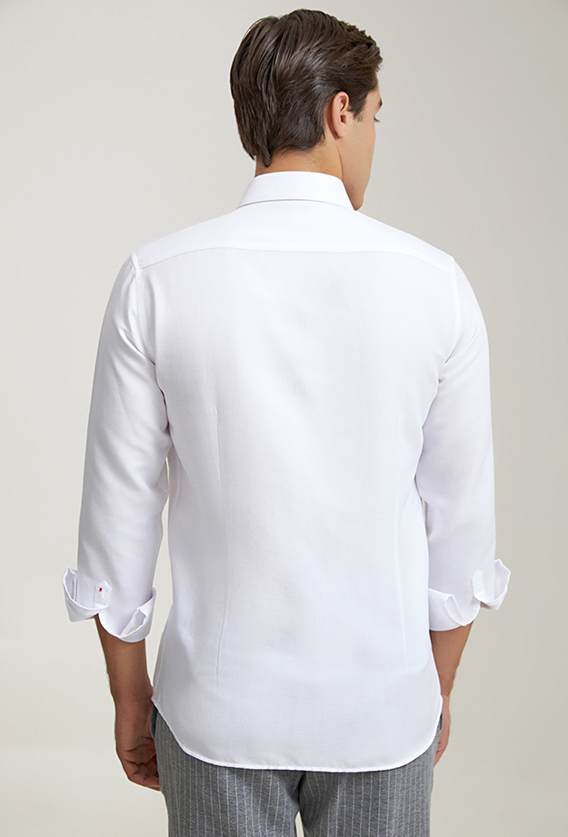 Damat Tween Tween Slim Fit Beyaz Düz Gömlek. 4