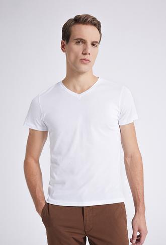 Ds Damat Slim Fit Beyaz T-shirt - 8682060252173 | D'S Damat