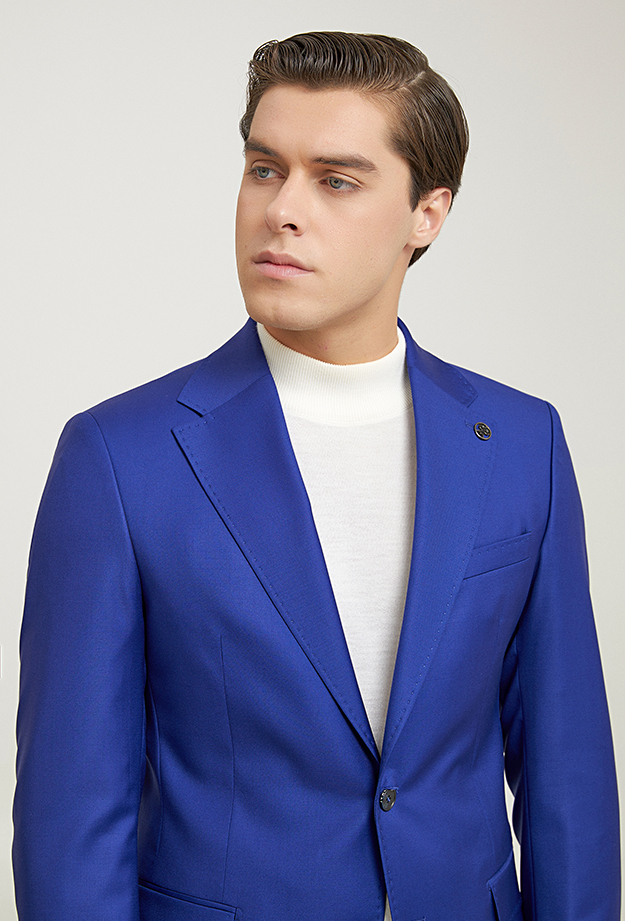 Damat Tween Damat Slim Fit Saks Mavi Düz Takim Elbise. 3